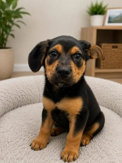A baby small-sized male Rottweiler dog named Snorlax for adoption in New Orleans, LA