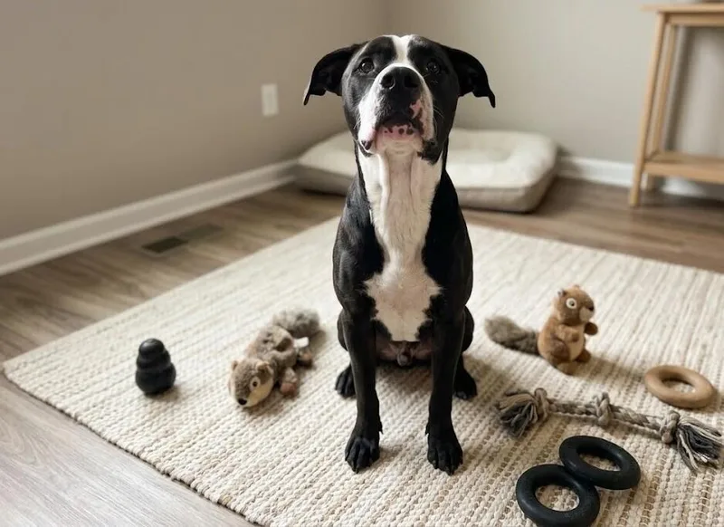 An adult medium-sized male Pit Bull Terrier dog named Boudreaux for adoption in Monroe, LA