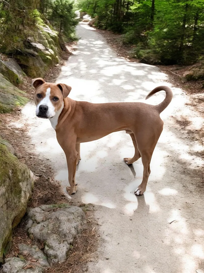 A young medium-sized male American Staffordshire Terrier dog named Bacchus for adoption in Tomball, TX