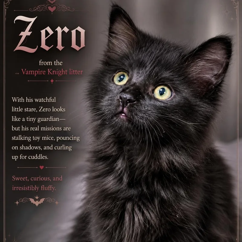 A baby medium-sized male Smoke Domestic Long Hair cat named Zero for adoption in Quincy, OH