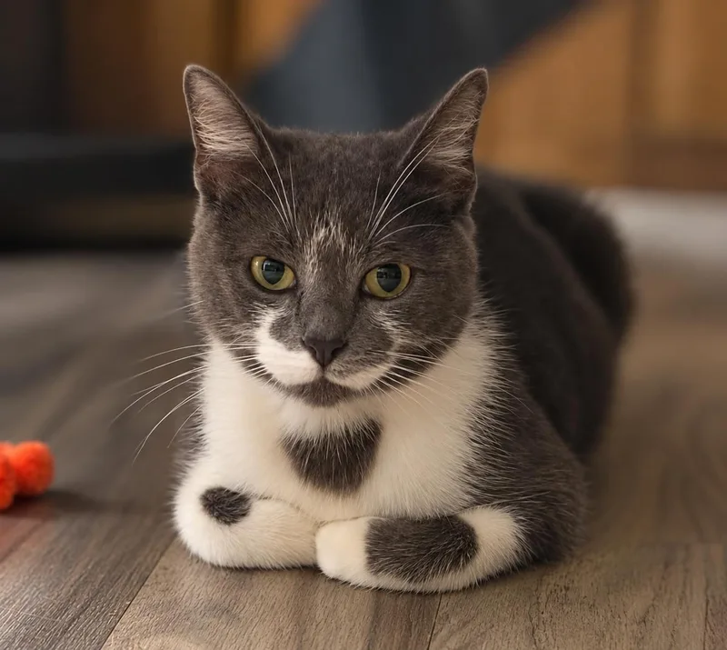 A baby medium-sized female Domestic Short Hair cat named Grace for adoption in Houston, TX