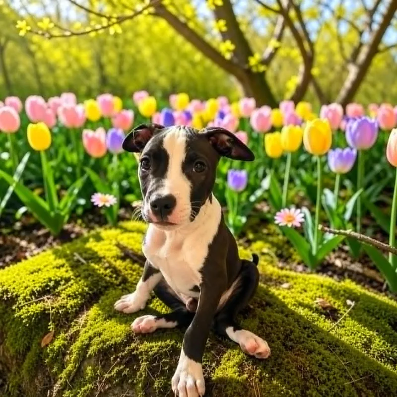 A baby medium-sized male Black Pit Bull Terrier dog named Clark for adoption in Fort Worth, TX