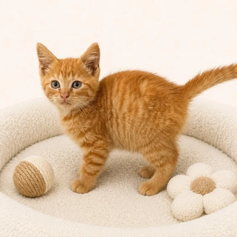 A baby small-sized male Orange / Red Domestic Short Hair cat named Cinnamon for adoption in Redwood Falls, MN