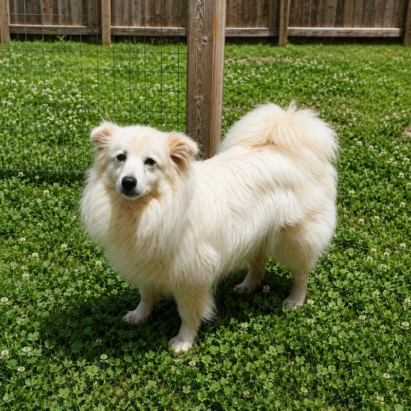 A young medium-sized male White / Cream American Eskimo Dog dog named Spirit Litter Ghost for adoption in Sumter, SC