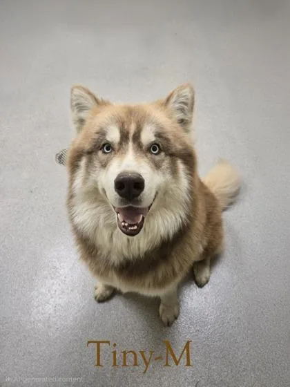 An adult extra large-sized male Siberian Husky dog named Tiny for adoption in Guntersville, AL