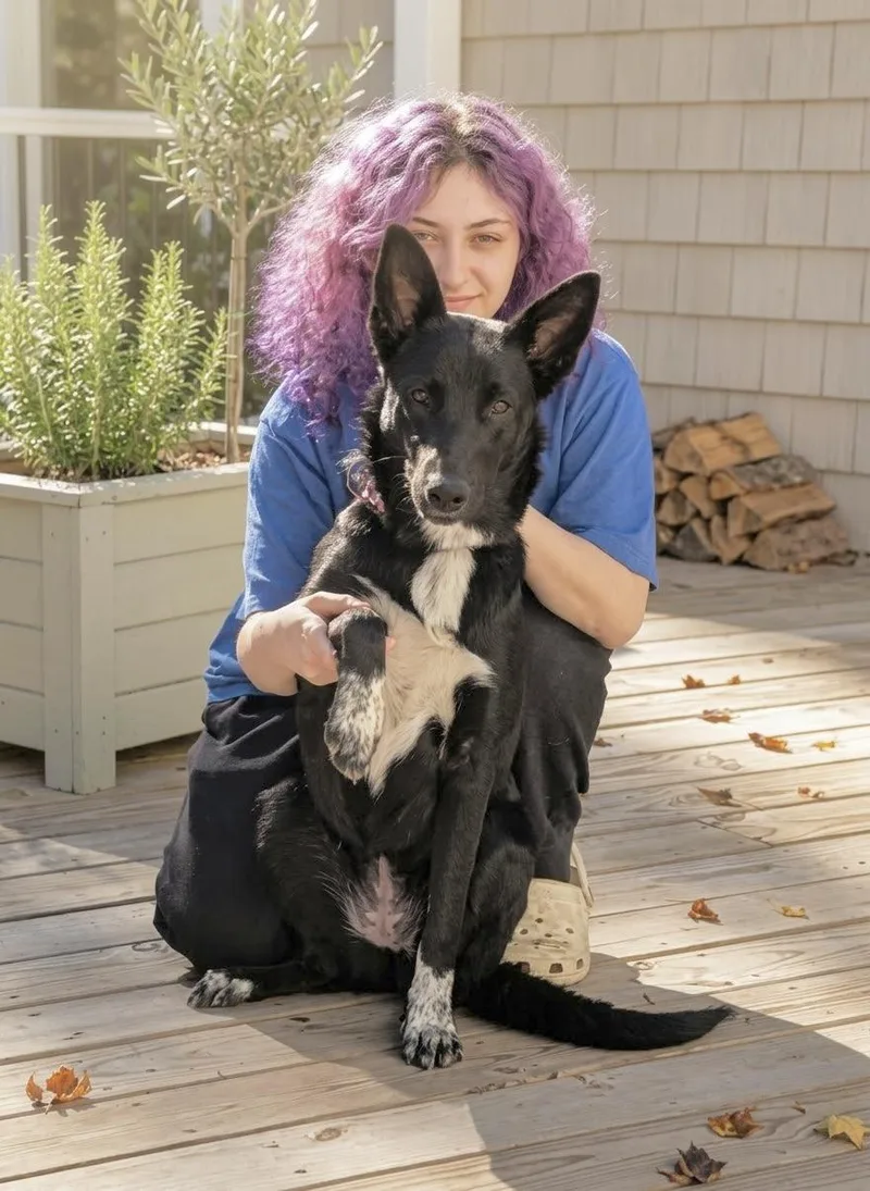 A baby medium-sized female Australian Cattle Dog / Blue Heeler named Shelby for adoption in Huntingtown, MD