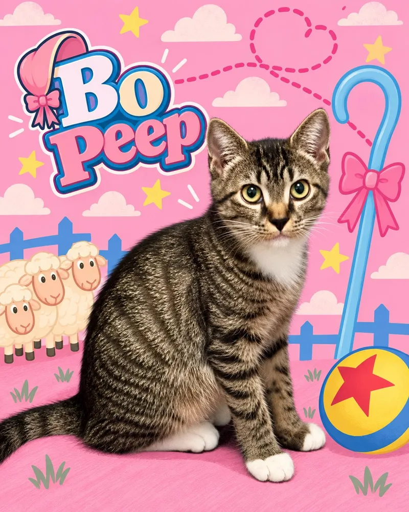 A young medium-sized female Tabby cat named Bo PeepDC for adoption in Greenville, DE