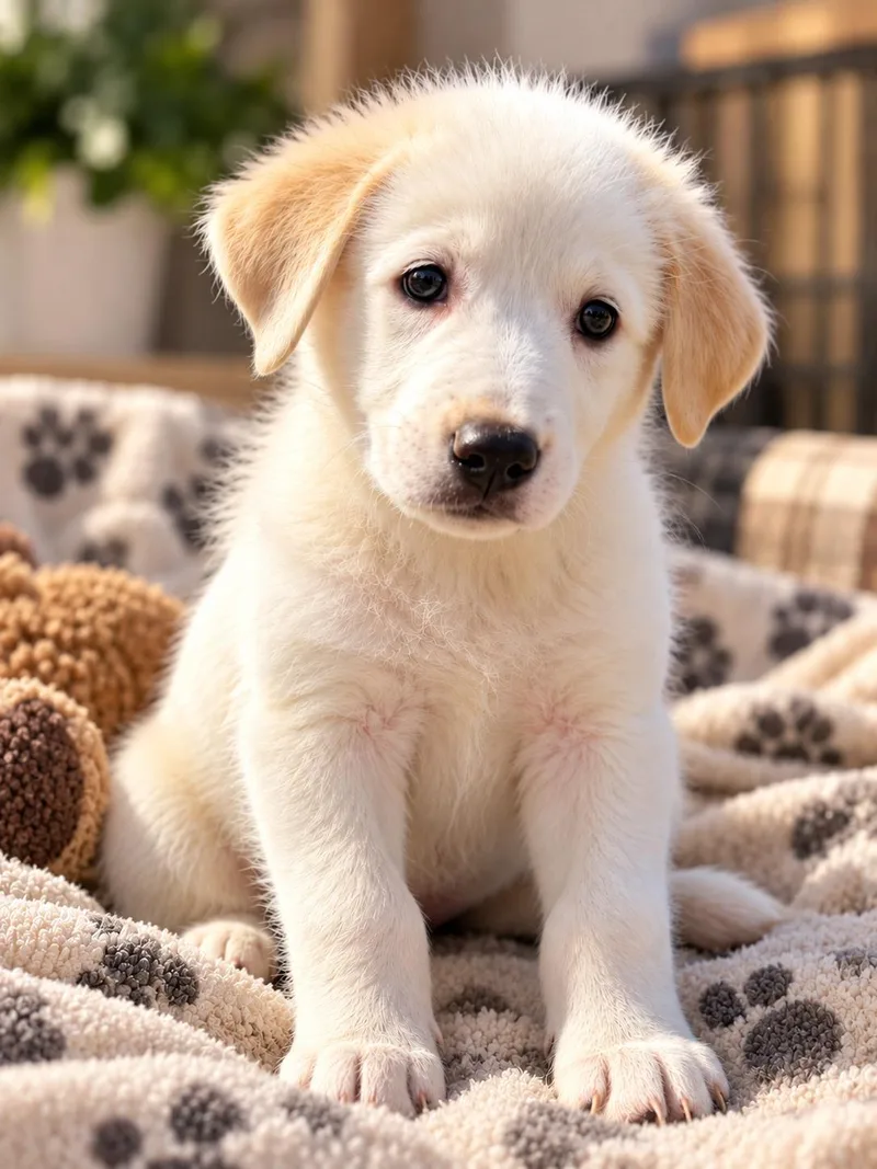 A baby medium-sized male Great Pyrenees dog named Roman for adoption in Mankato, MN