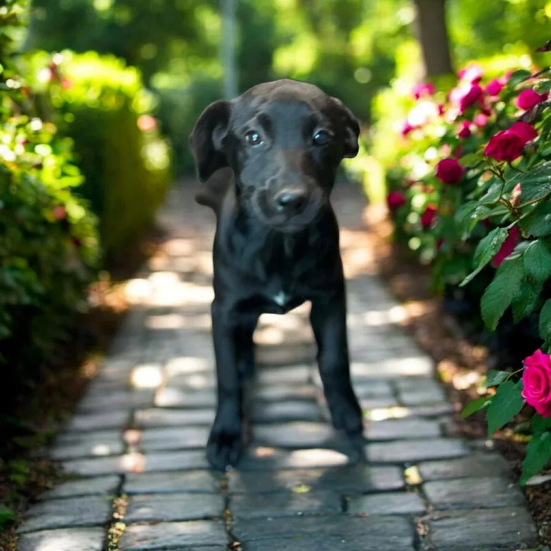 A baby medium-sized female Spaniel dog named Sapling Pups  Willow for adoption in Ashville, OH