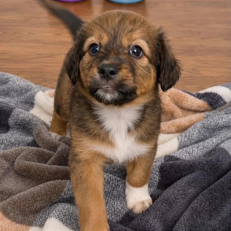 A baby small-sized male Black Mixed Breed dog named Scorpio for adoption in Tampa, FL