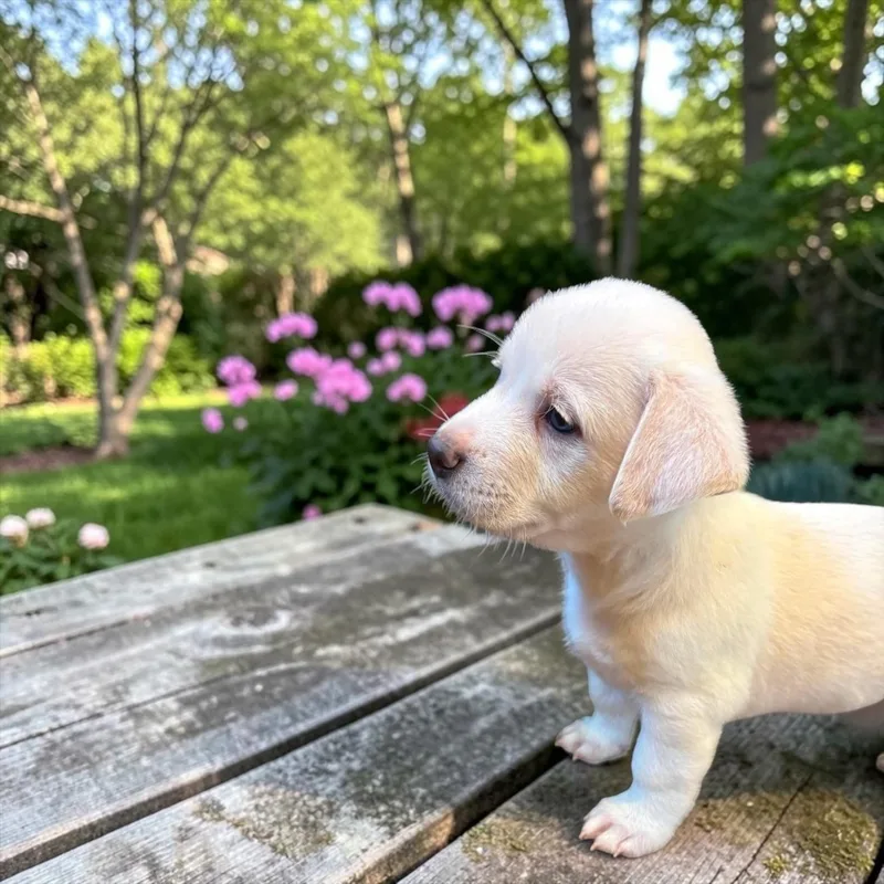 A baby medium-sized male White / Cream Chiweenie dog named Peter for adoption in Fort Worth, TX