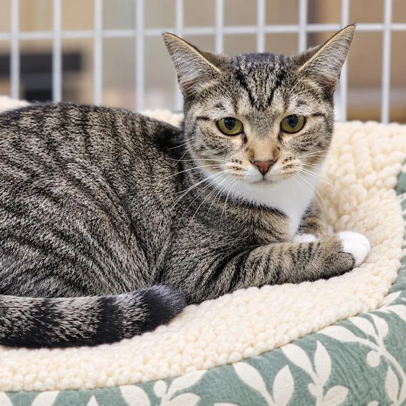 An adult medium-sized female Brown / Chocolate Domestic Short Hair cat named Beverly for adoption in Traverse City, MI