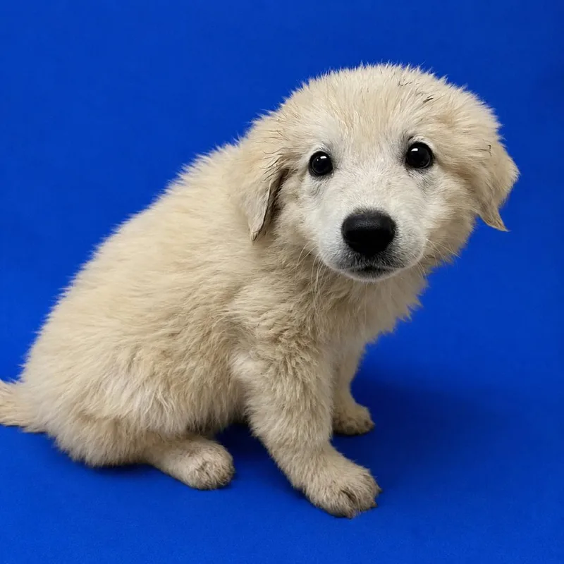A baby small-sized female White / Cream Great Pyrenees dog named Pupcake for adoption in Riverside, CA
