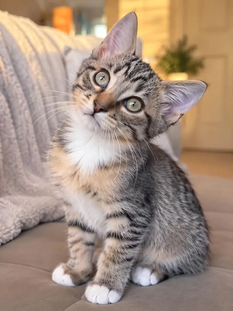 A baby small-sized female Calico cat named Jolene for adoption in Yorba Linda, CA