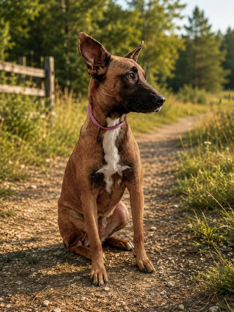An adult medium-sized female Belgian Shepherd / Malinois dog named Zepellin for adoption in Helotes, TX