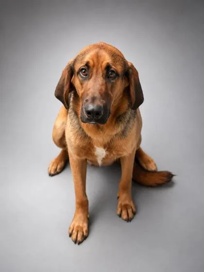 An adult large-sized male Bloodhound dog named Clyde for adoption in Bowling Green, KY