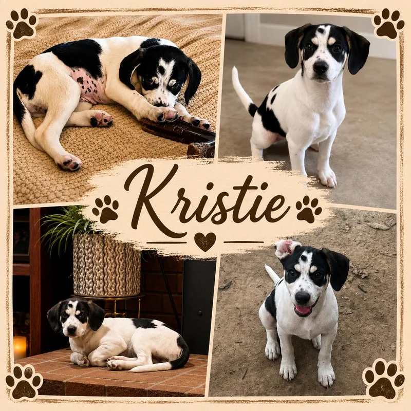 A young small-sized female Black Pointer dog named Kristie for adoption in Jackson, TN