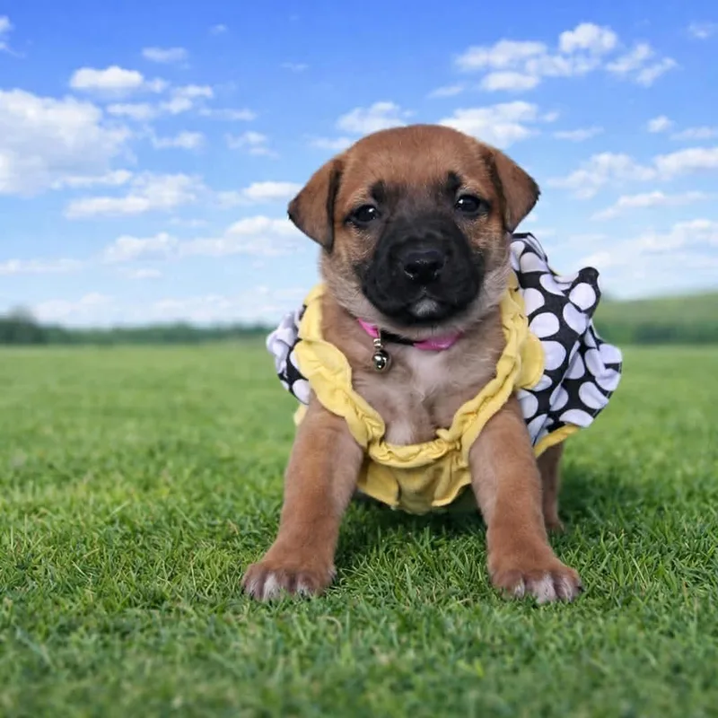 A baby medium-sized female Brown / Chocolate Mixed Breed dog named Bunny for adoption in Escondido, CA