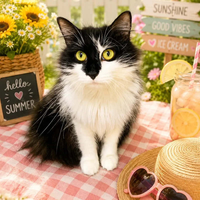 A baby medium-sized female Black Domestic Long Hair cat named Oreo for adoption in Walnut Cove, NC