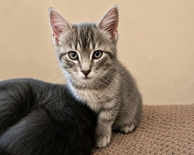A baby medium-sized female Domestic Short Hair cat named Graycie for adoption in Farmington, MN