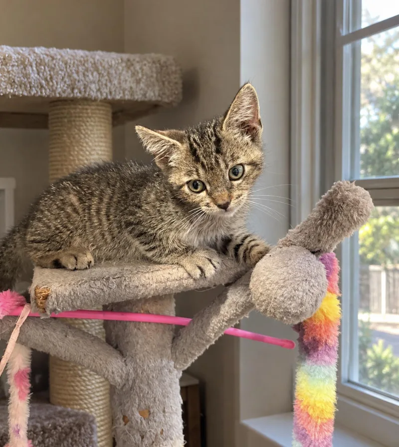 A baby small-sized male American Shorthair cat named Pinkie for adoption in Homestead, FL