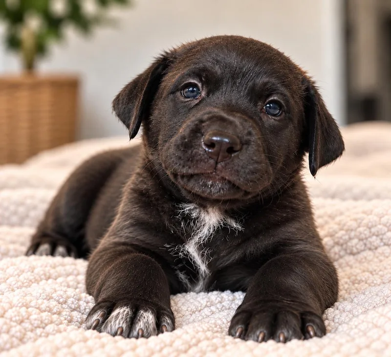 A baby medium-sized female Black Labrador Retriever dog named Ella Langley for adoption in Houston, TX