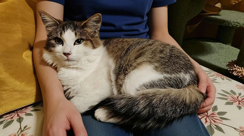 A baby small-sized female Domestic Medium Hair cat named Aria for adoption in San Jose, CA