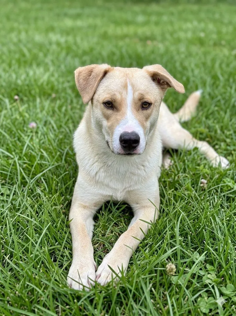 An adult medium-sized female Yellow / Tan / Blond / Fawn Carolina Dog dog named Laverne for adoption in Ossining, NY