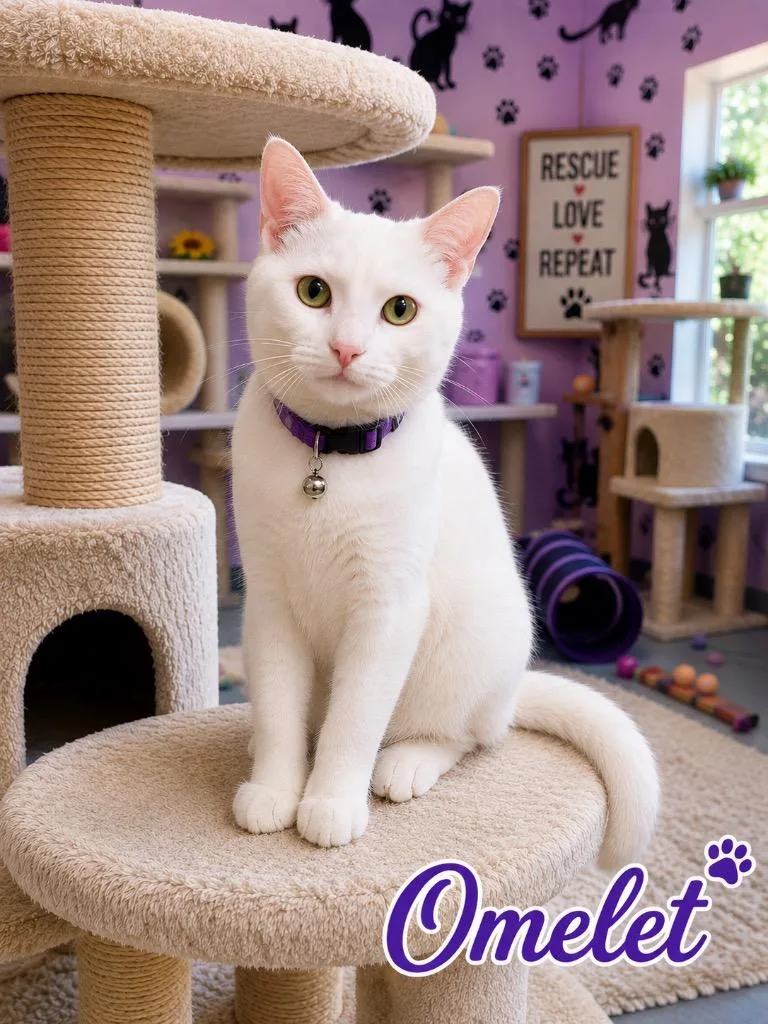 A baby medium-sized female Domestic Short Hair cat named Omelet for adoption in Mountain Home, AR