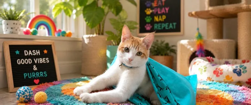 An adult medium-sized male Tabby cat named Dash for adoption in Calimesa, CA