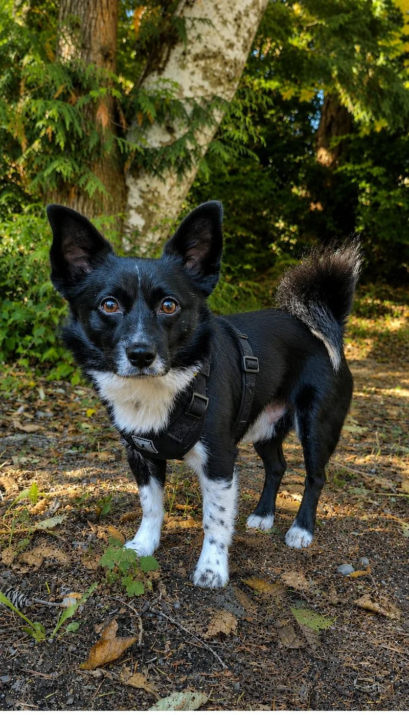 An adult small-sized male Black Pomeranian dog named Tippy for adoption in Olympia, WA