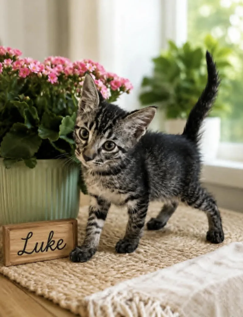 A baby small-sized male Domestic Short Hair cat named Luke for adoption in Allen, TX