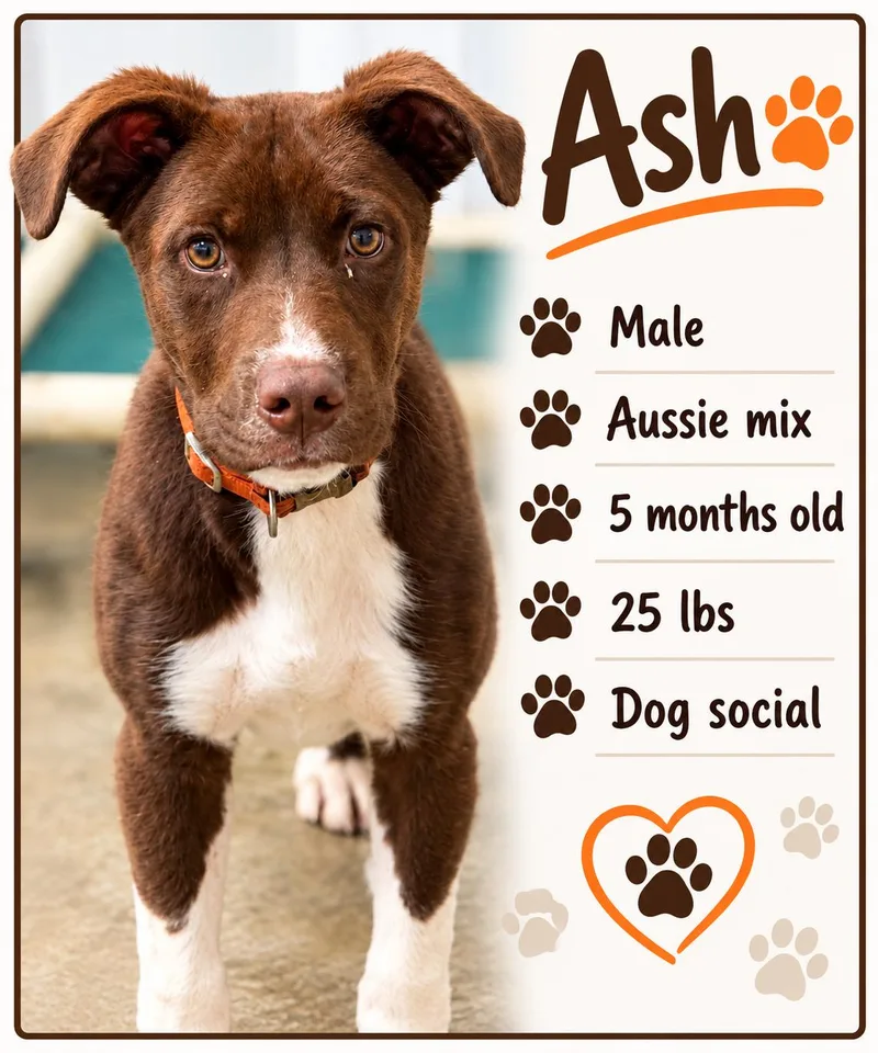 A baby medium-sized male Mixed Breed dog named Ash for adoption in Rock Hill, NY