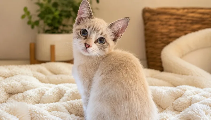 A baby small-sized female Siamese cat named Athena for adoption in Long Beach, CA