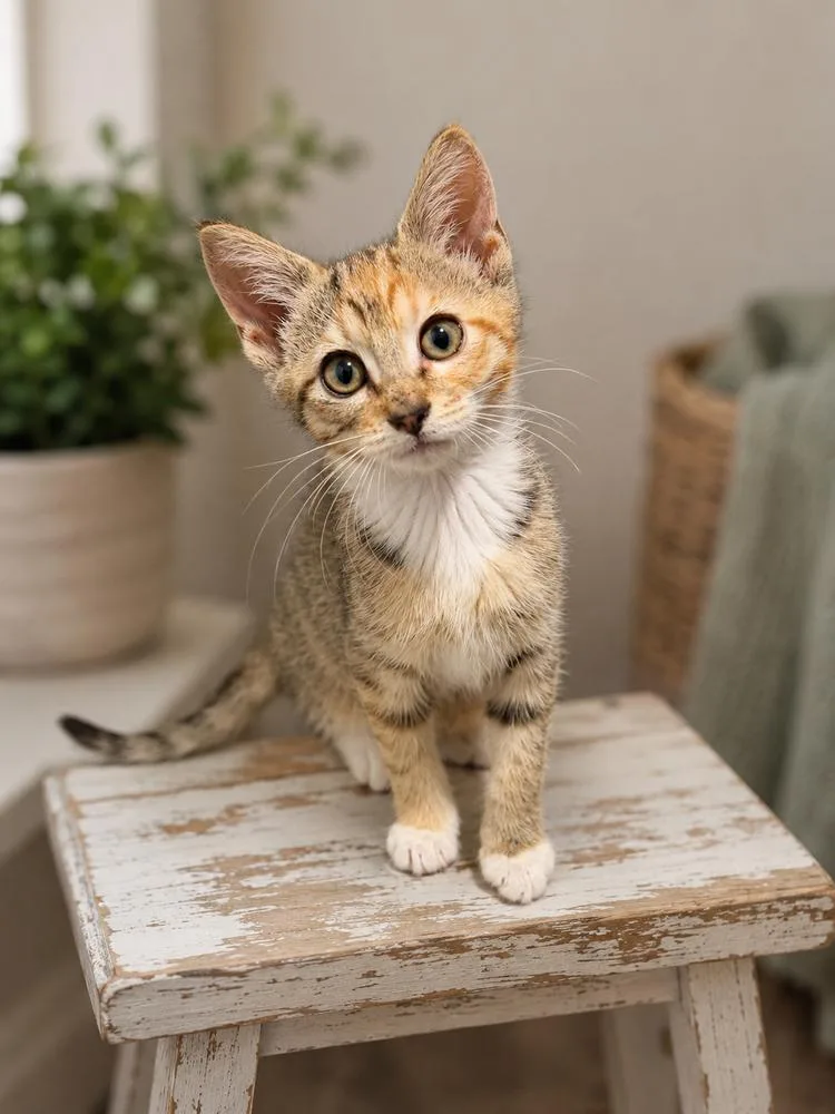 A baby small-sized female Domestic Short Hair cat named Bambi for adoption in Pulaski, TN
