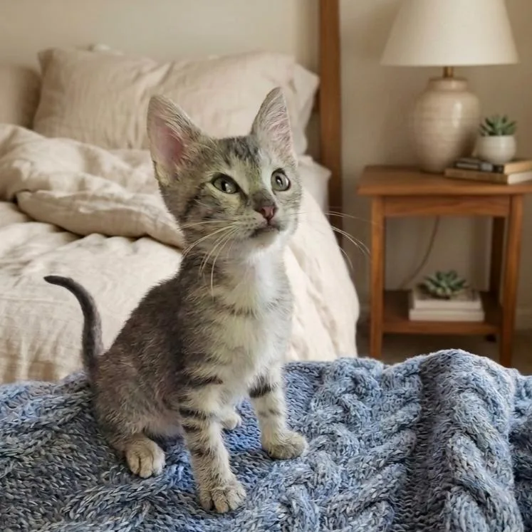 A baby large-sized male Tabby (Brown / Chocolate) Domestic Short Hair cat named Hans Solo for adoption in Allen, TX