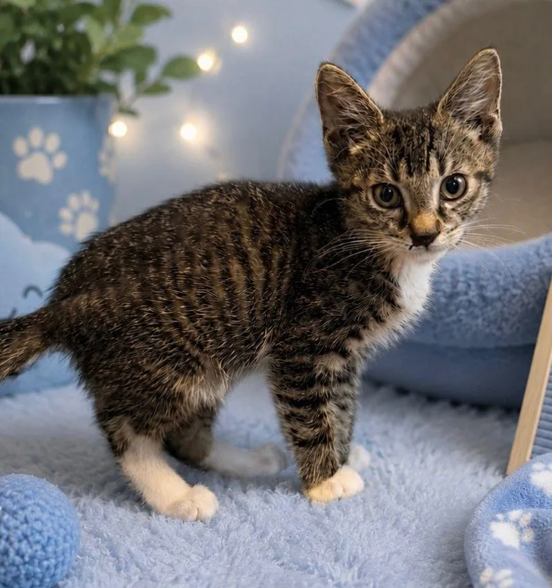A baby medium-sized male Tabby cat named Scar for adoption in Carneys Point, NJ