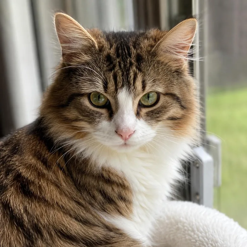 A young medium-sized male Brown / Chocolate Domestic Long Hair cat named Teddy for adoption in Huntsville, AL