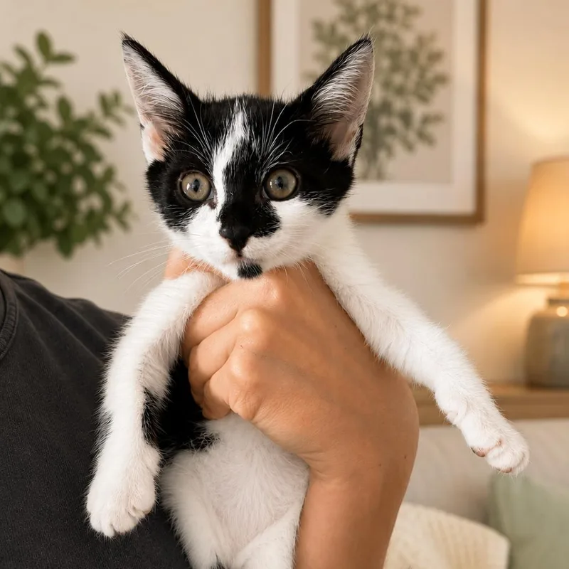 A baby small-sized female Black Domestic Short Hair cat named Bella for adoption in Tustin, CA
