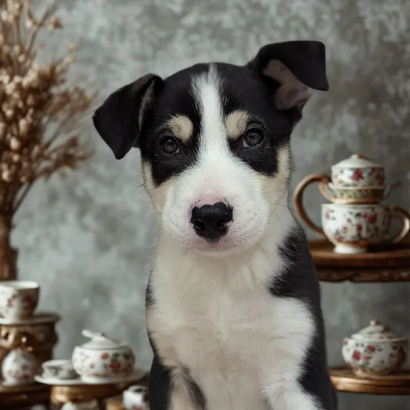A baby medium-sized male Tricolor (Brown, Black, & White) Husky dog named Earl Grey for adoption in Ocala, FL
