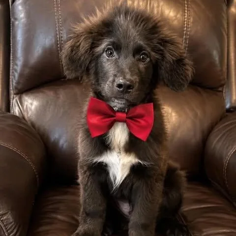 A baby medium-sized male Black Golden Retriever dog named Roger for adoption in Crosby, TX