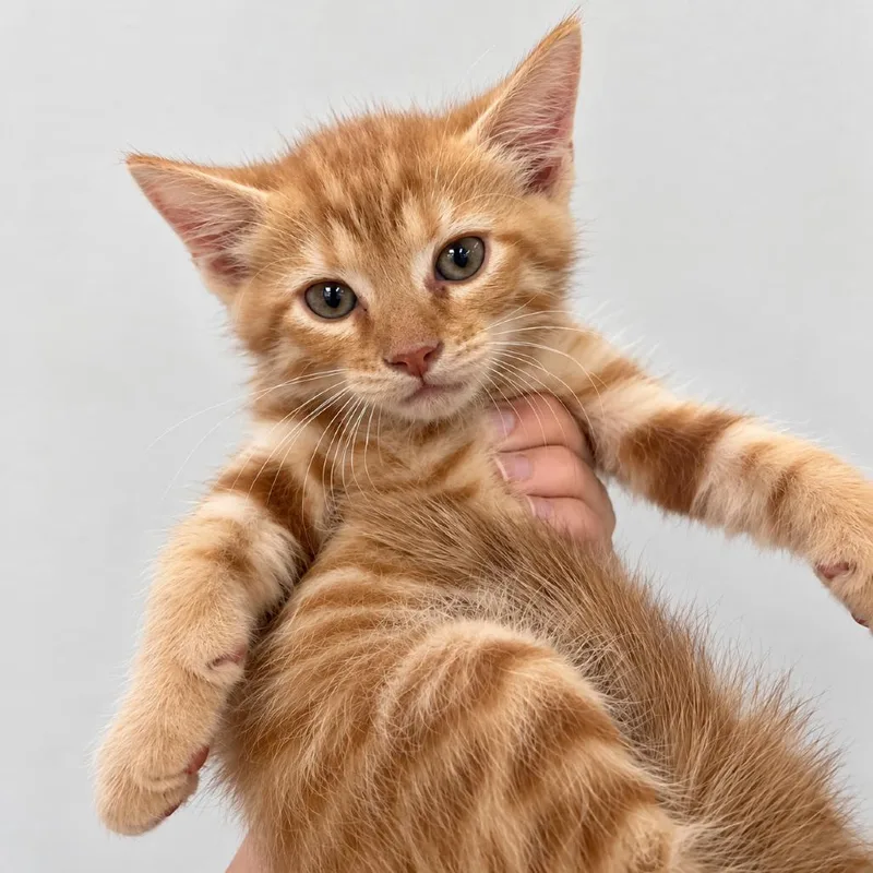 A baby small-sized male Orange / Red Domestic Short Hair cat named Kit Kat for adoption in Austin, TX