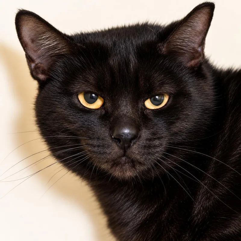 An adult medium-sized female Black Domestic Short Hair cat named Marina for adoption in Victor, NY