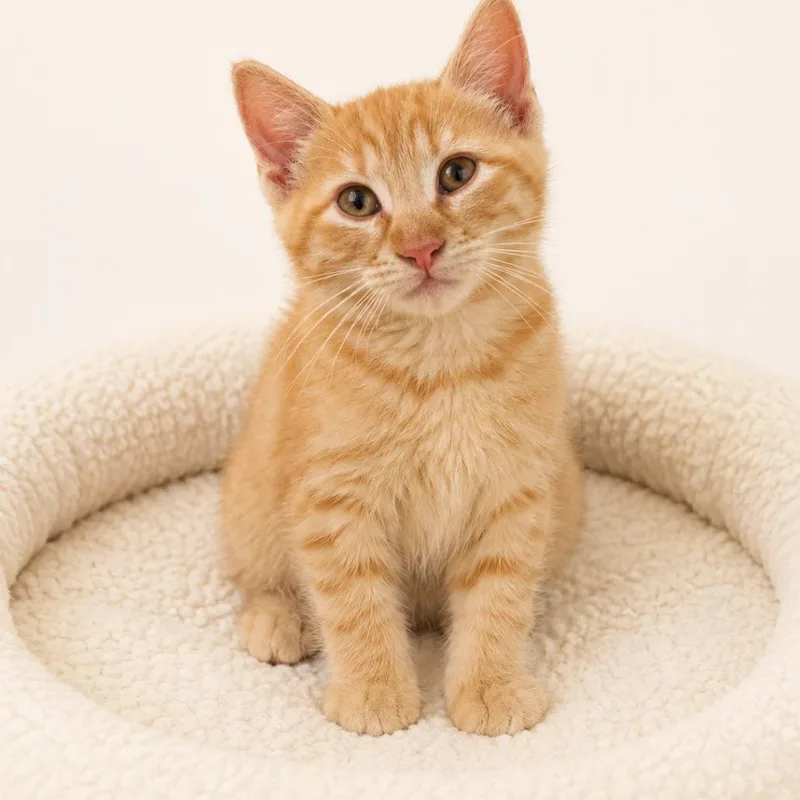 A baby small-sized male Orange / Red Domestic Short Hair cat named Archie for adoption in Redwood Falls, MN