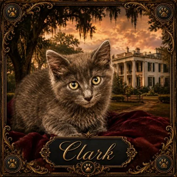 A baby medium-sized male Smoke Domestic Medium Hair cat named Clark for adoption in Brick, NJ