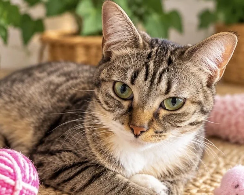 A baby medium-sized female Tabby (Gray / Blue / Silver) Tabby cat named Skyla for adoption in Margate, FL