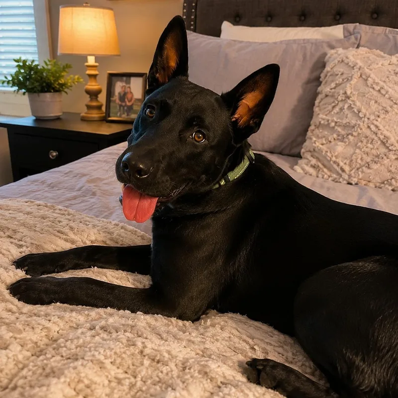 A baby medium-sized female Black Cattle Dog dog named Luna  Joyful  for adoption in Houston, TX