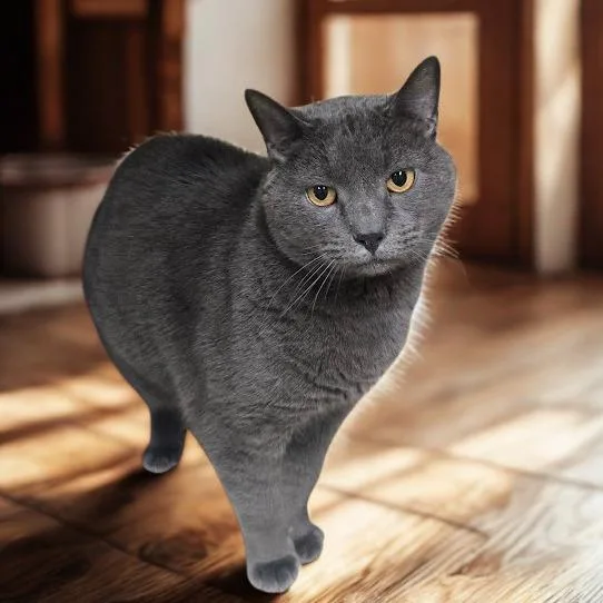 An adult small-sized male Gray / Blue / Silver Domestic Short Hair cat named Gigi for adoption in La Plata, MD