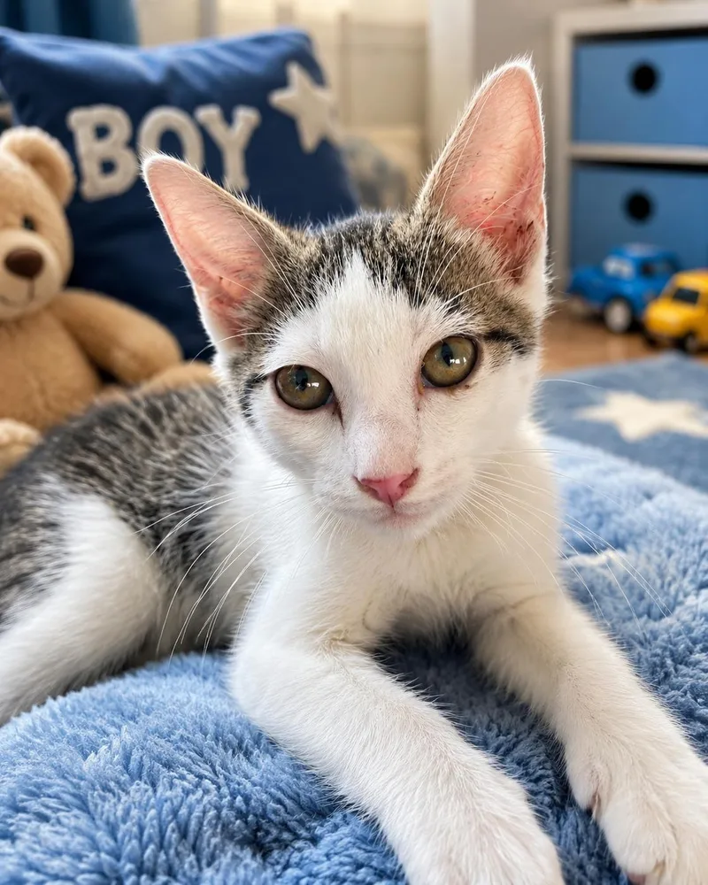 A young medium-sized male Domestic Short Hair cat named Jack for adoption in Dickinson, TX