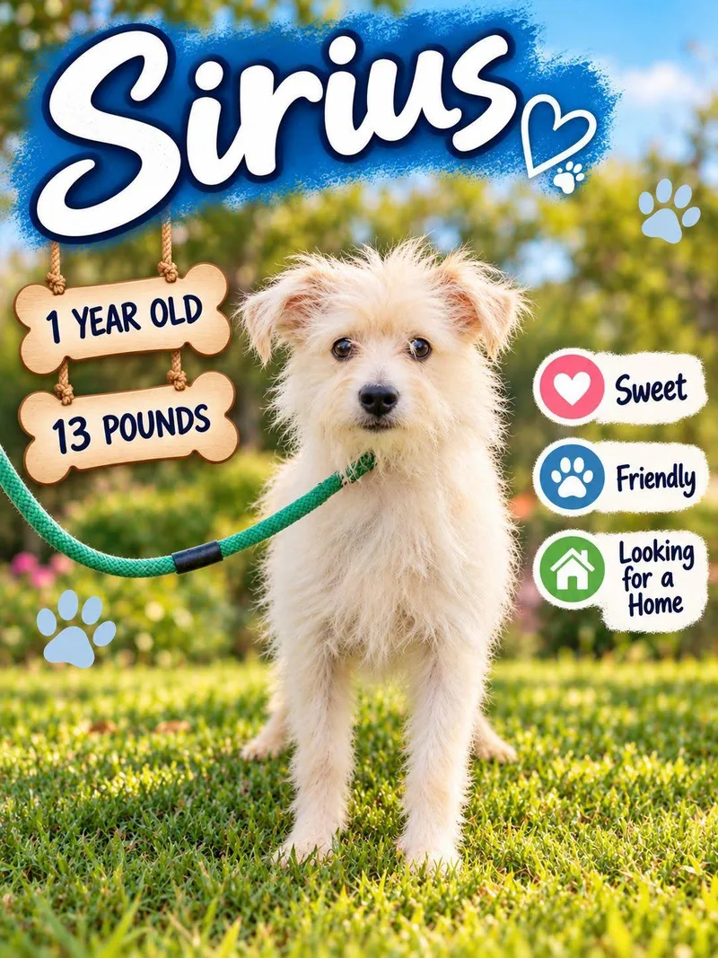 A young small-sized male Terrier dog named Sirius for adoption in Fort Worth, TX